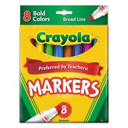 Non-Washable Marker, Broad Bullet Tip, Assorted Bold Colors, 8/Pack1