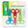 Safety Scissors, Rounded Tip, Straight Handle, Assorted Handle Colors, 3/Pack1