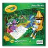 Animal Animations Wirebound Sketchpad, Unruled, Gold/Green Cover, 40 White 9 x 9 Sheets2