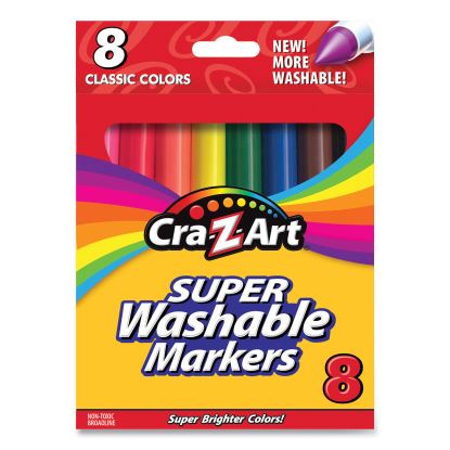 Super Washable Markers, Broad Bullet Tip, Assorted Colors, 8/Set1