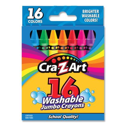 Washable Jumbo Crayons, 16 Assorted Colors, 16/Pack1
