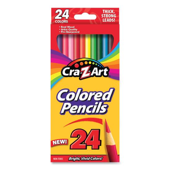 Colored Pencils, 24 Assorted Lead/Barrel Colors, 24/Set1