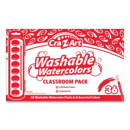 Washable Watercolor Classroom Pack, 8-Color Kits (Assorted Colors), 36 Kits/Box1