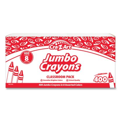 Jumbo Crayons, 8 Assorted Colors, 400/Pack1
