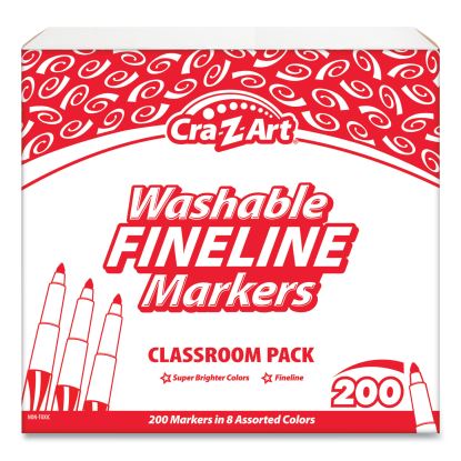Washable Fineline Markers Classpack, Fine Bullet Tip, Eight Assorted Colors, 200/Set1