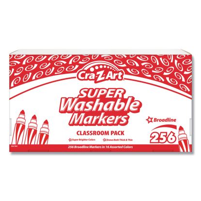Super Washable Markers Classpack, Broad Bullet Tip, Assorted Colors, 256/Set1