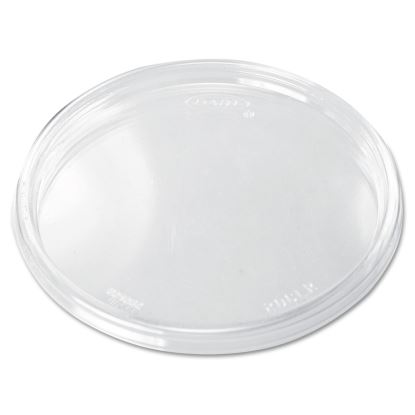 Plastic Lids for Foam Cups, Bowls and Containers, Flat, Not Vented, Fits 6-32 oz, Clear, 100/Sleeve, 10 Sleeves/Carton1