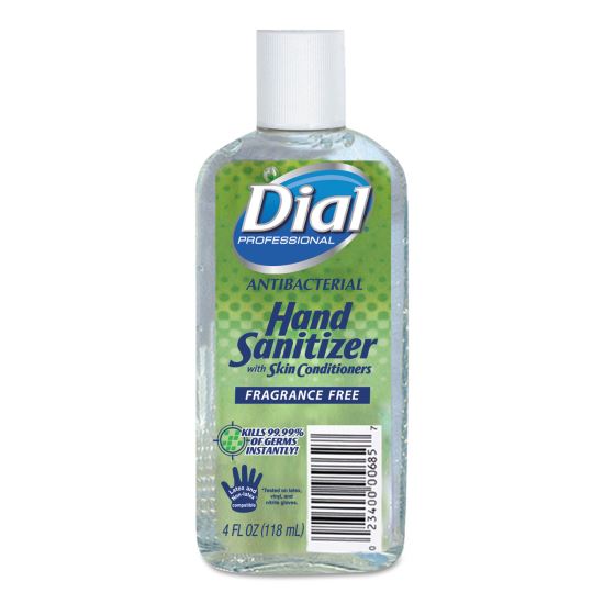 Antibacterial with Moisturizers Gel Hand Sanitizer, 4 oz Flip-Top Bottle, Fragrance-Free, 24/Carton1