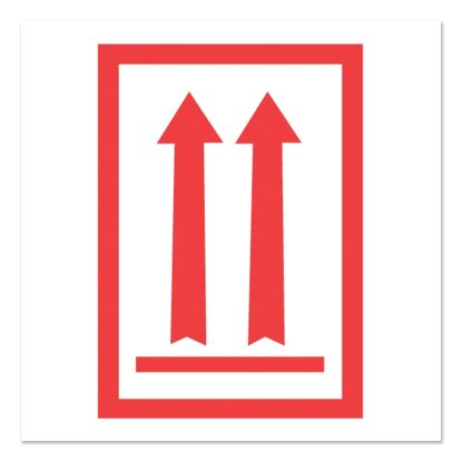 Pre-Printed Message Labels, Arrows Up Symbol, 3 x 5, White/Red, 500/Roll1