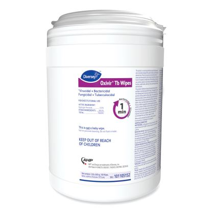 Oxivir TB Disinfectant Wipes, 6 x 6.9, Characteristic Scent, White, 160/Canister, 4 Canisters/Carton1