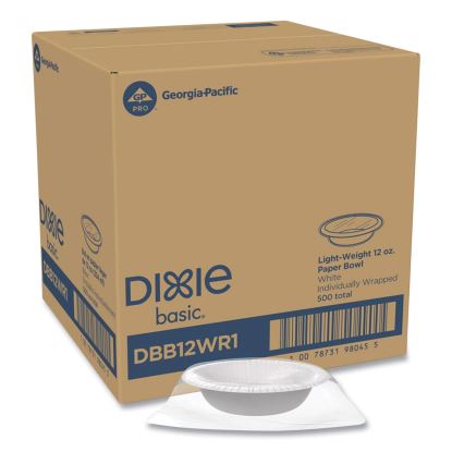 Everyday Disposable Dinnerware, Individually Wrapped, Bowl, 12 oz, White, 500/Carton1