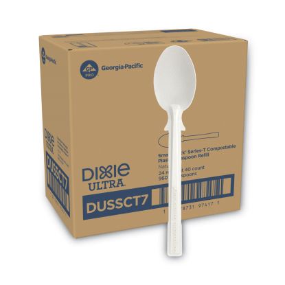 SmartStock Tri-Tower Dispensing System Cutlery, Teaspoons, Natural, 40/Pack, 24 Packs/Carton1