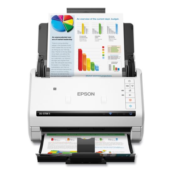 DS-575W II Wireless Color Duplex Document Scanner, 600 dpi Optical Resolution, 50-Sheet Duplex Auto Document Feeder1