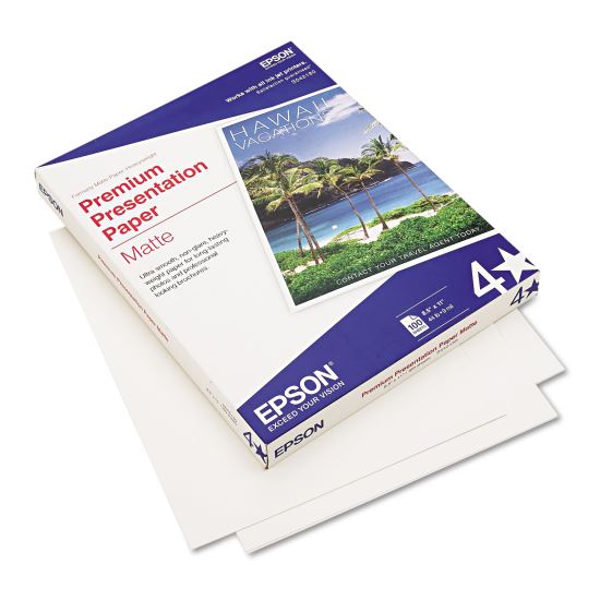 Premium Matte Presentation Paper, 9 mil, 8.5 x 11, Matte Bright White, 100/Pack1