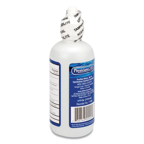 First Aid Refill Components Disposable Eye Wash, 4 oz Bottle1