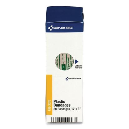 Adhesive Plastic Bandages, 0.75 x 3, 50/Box1