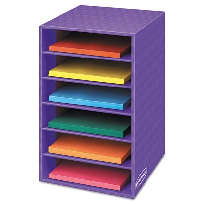 Vertical Classroom Organizer, 6 shelves, 11 7/8 x 13 1/4 x 18, Purple1
