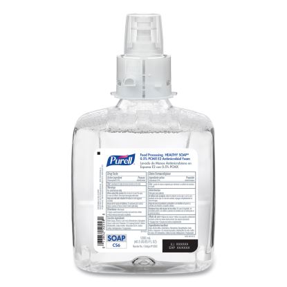Food Processing HEALTHY SOAP 0.5% PCMX Antimicrobial E2 Foam Handwash, For CS6 Dispensers, Fragrance-Free, 1,200 mL, 2/Carton1