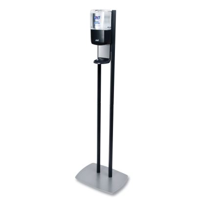 ES6 Hand Sanitizer Floor Stand with Dispenser, 1,200 mL, 13.5 x 5 x 28.5, Graphite/Silver1