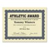 Metallic Border Certificates, 11 x 8.5, Ivory/Blue with Blue Border, 100/Pack1