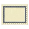 Metallic Border Certificates, 11 x 8.5, Ivory/Blue with Blue Border, 100/Pack2