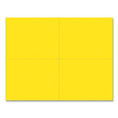 Printable Postcards, Inkjet, Laser, 110 lb, 5.5 x 4.25, Bright Yellow, 200 Cards, 4 Cards/Sheet, 50 Sheets/Pack1