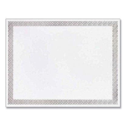 Foil Border Certificates, 8.5 x 11, Ivory/Silver, Braided with Silver Border, 15/Pack1