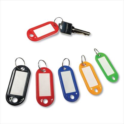 Colored Key Tags, Plastic, 0.9 x 2, Assorted, 20/Pack1