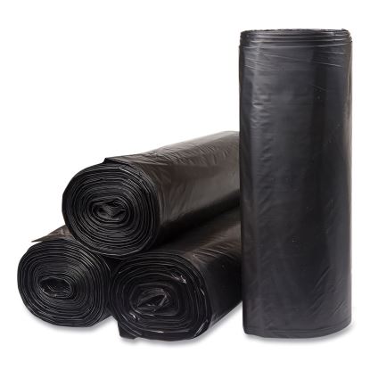 Low-Density Commercial Can Liners, 60 gal, 1.2 mil, 38" x 58", Black, 10 Bags/Roll, 10 Rolls/Carton1