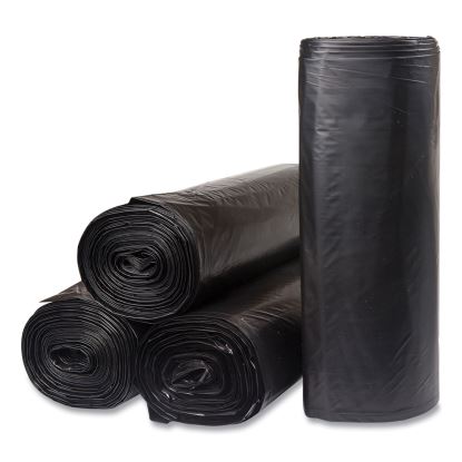 Low-Density Commercial Can Liners, 45 gal, 1.2 mil, 40" x 46", Black, 10 Bags/Roll, 10 Rolls/Carton1