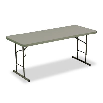 IndestrucTable Classic Adjustable-Height Folding Table, 72 x 30 x 25 to 35 High, Charcoal1