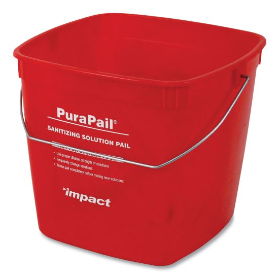 PuraPail Sanitizing Bucket, 6 qt, Polyethylene, Red1