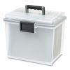 WEATHERTIGHT Portable File Box, Letter Files, 13.7 x 10.4 x 11.8, Clear/Gray Accents1