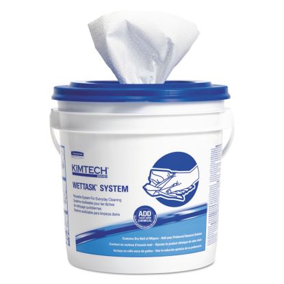 Power Clean Wipers for Solvents WetTask Customizable Wet Wiping System 12 x 12.5, Unscented, 60/Roll, 5 Rolls/1 Bucket/CT1