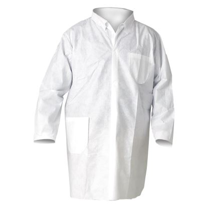 A20 Breathable Particle Protection Lab Coats, Snap Closure/Open Wrists/Pockets, X-Large, White, 25/Carton1