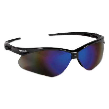Nemesis Safety Glasses, Black Frame, Blue Mirror Lens1