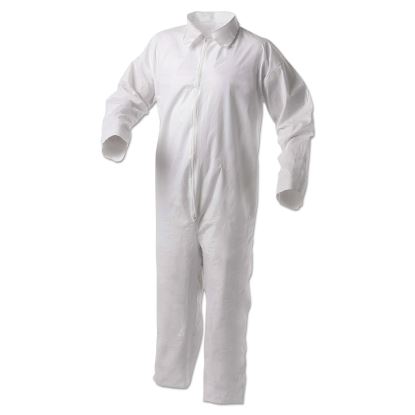 A35 Liquid and Particle Protection Coveralls, Zipper Front, 3X-Large, White, 25/Carton1