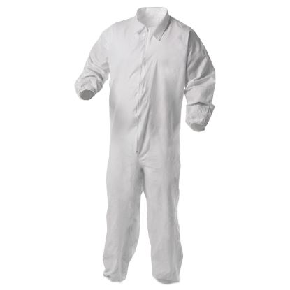 A35 Liquid and Particle Protection Coveralls, Zipper Front, Elastic Wrists and Ankles, X-Large, White, 25/Carton1