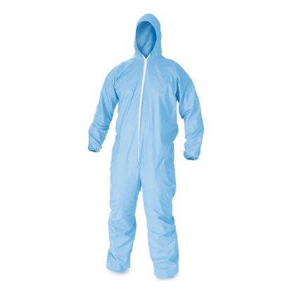 A65 Zipper Front Flame-Resistant Hooded Coveralls, Elastic Wrist and Ankles, X-Large, Blue, 25/Carton1