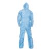 A65 Zipper Front Flame-Resistant Hooded Coveralls, Elastic Wrist and Ankles, X-Large, Blue, 25/Carton2