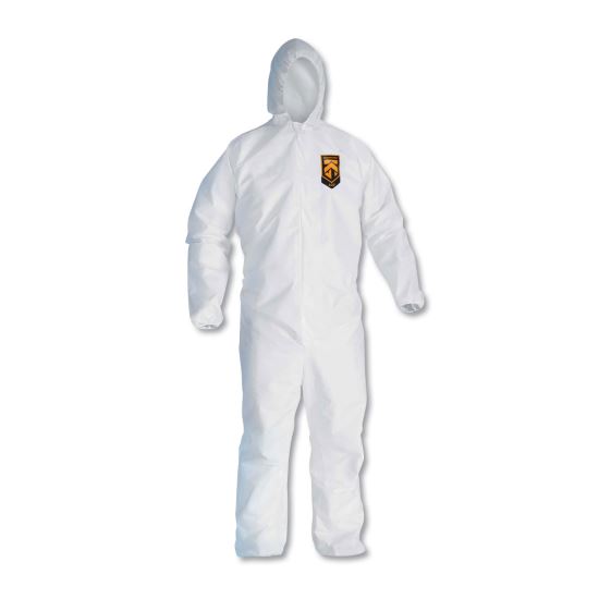 A20 Elastic Back, Cuff and Ankle Hooded Coveralls, Zip, X-Large, White, 24/Carton1