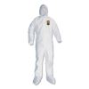 A20 Elastic Back and Ankle Hood and Boot Coveralls, 2X-Large, White, 24/Carton1