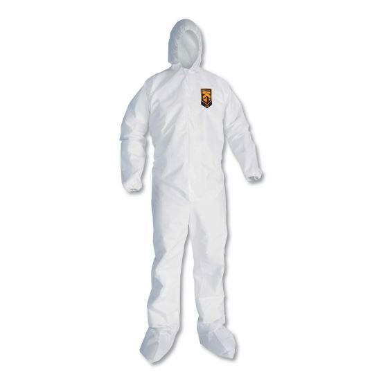 A20 Elastic Back and Ankle Hood and Boot Coveralls, 2X-Large, White, 24/Carton1