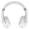 SERENITY Stereo Wireless Headphones with Microphone, 3 ft Cord, White/Rose Gold2