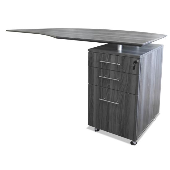 Medina Series Laminate Curved Right Return, 63w x 24d x 29 1/2h, Gray Steel1