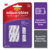 Adjustables Repositionable Mini Refill Strips, Holds up to 0.5 lb, 1.03 x 1.32, White, 18 Strips1