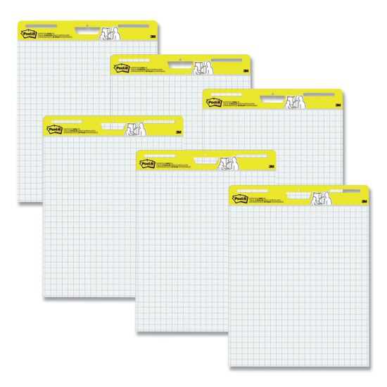 Vertical-Orientation Self-Stick Easel Pads, Quadrille Rule (1 sq/in), 30 White 25 x 30 Sheets, 6/Pack1