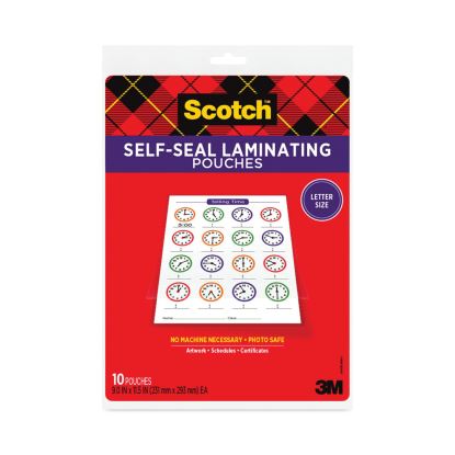 Self-Sealing Laminating Pouches, 9.5 mil, 9 x 11.5, Gloss Clear, 10/Pack1