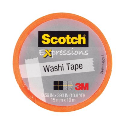 Expressions Washi Tape, 1.25" Core, 0.59" x 32.75 ft, Orange1