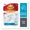 Medium Bath Hooks Value Pack, Plastic, White, 3 lb Capacity, 6 Hooks and 6 Strips1